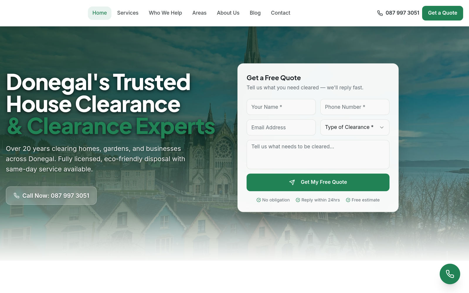 Donegal House Clearances — DigiSense client project
